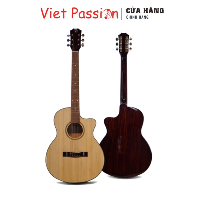 Đàn guitar acoustic VietPassion SVA+ có ti chỉnh cong cần mặt gỗ thông dành cho người mới bắt đầu