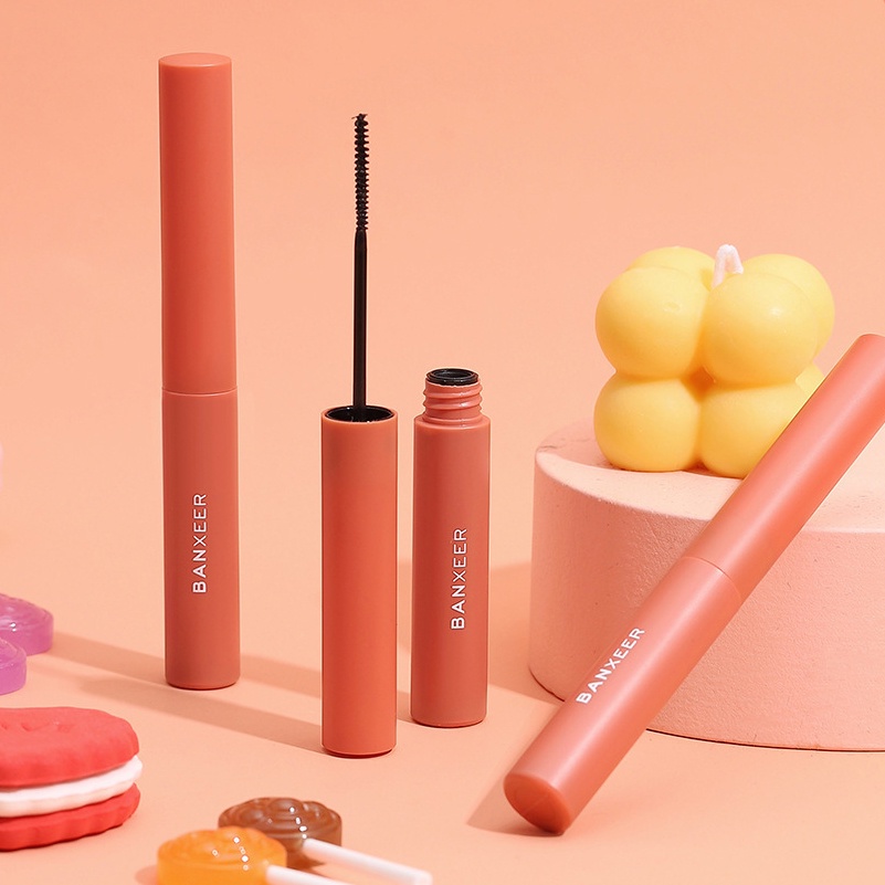 Mascara Banxeer Sợi Tơ 4D Màu Đen Tự Nhiên Chống Thấm Nước Chuốt Dài Và Cong Mi