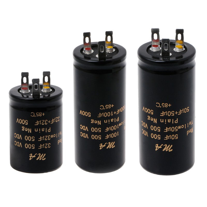 Tụ điện khuếch đại âm thanh 100uf 50+50uf 32+32uf 500V tiện dụng