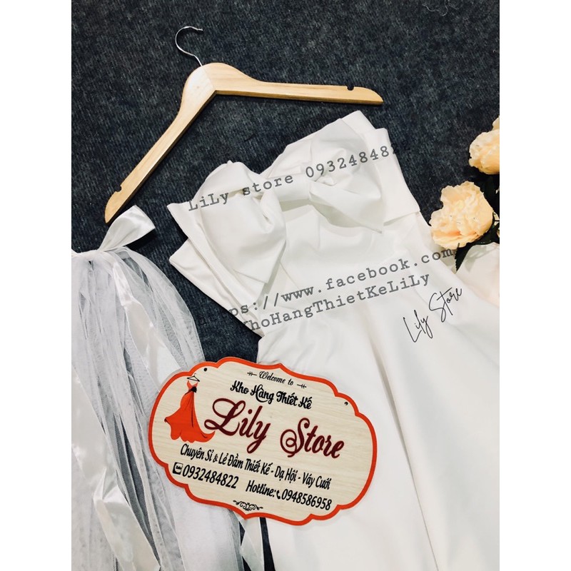 ĐẦM XOÈ DỰ TIỆC NƠ NGỰC + VOAN CÀI TÓC full size:S/M/L/XL ( ẢNH VÀ VIDEO DO CHỦ SHOP TỰ QUAY 100000% )