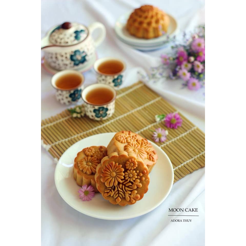 Khuôn bánh trung thu lò xo 100g 6 mặt