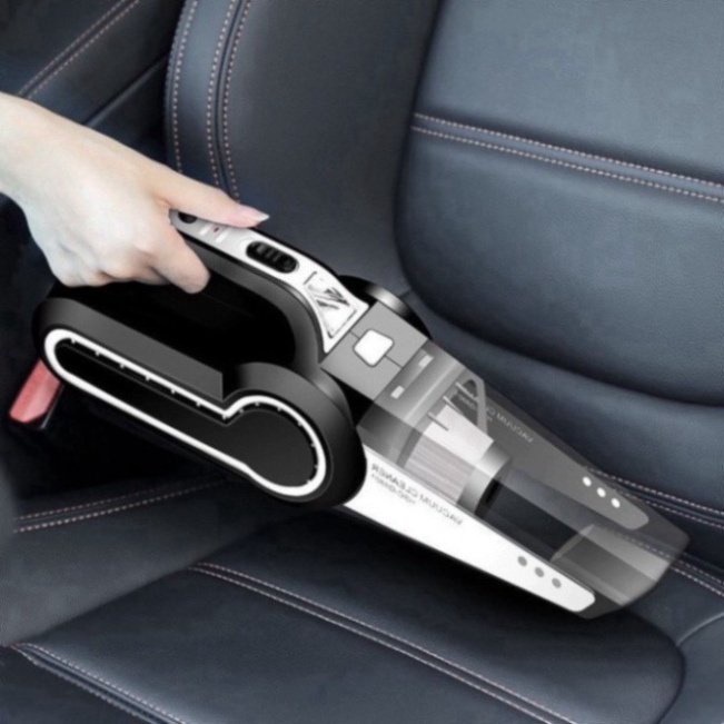 Máy Hút Bụi Ô Tô Cầm Tay Đa Năng 4 Trong 1 - Hút Bụi, Bơm Lốp Xe, Đo Áp Suất Lốp, Chiếu Sáng