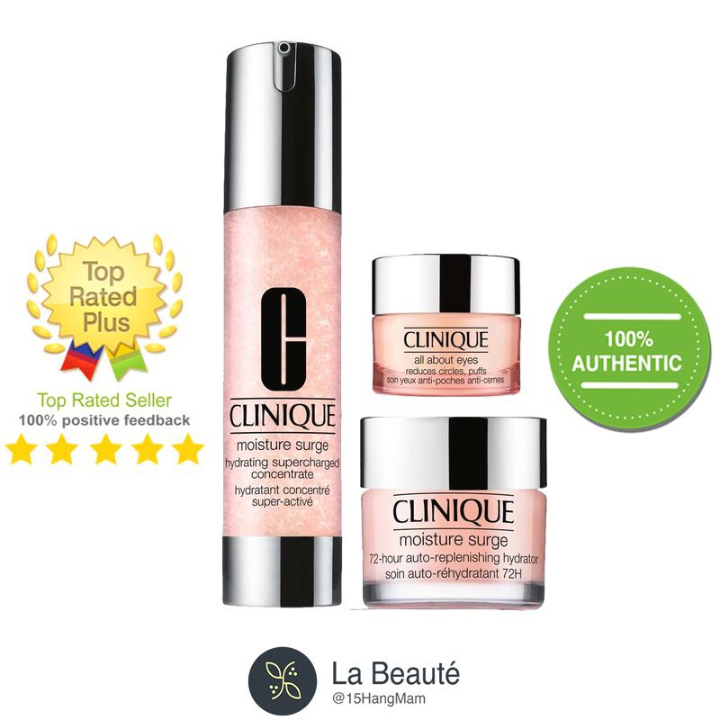 Clinique Dewy For Day Moisture Surge Set - Set Dưỡng Ẩm 72h Clinique 3 Món Phiên Bản Mới