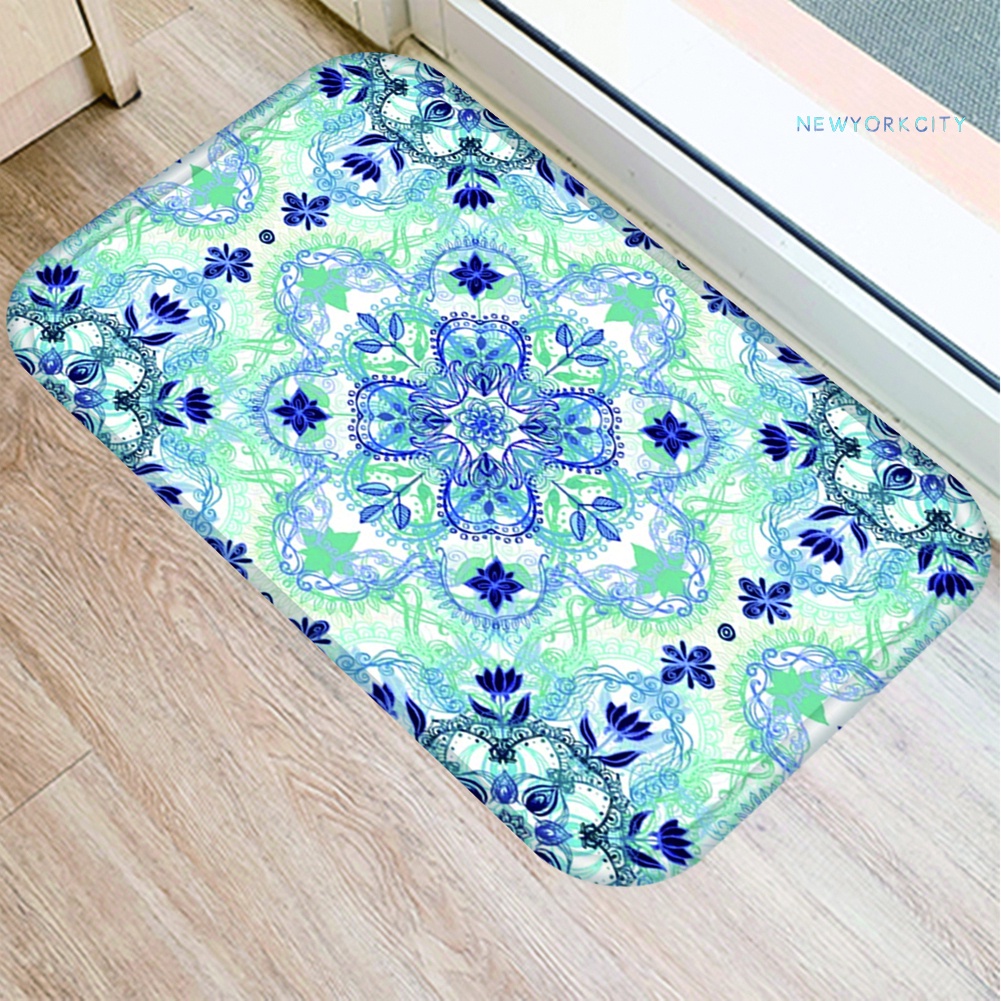Thảm Chùi Chân Chống Trượt Thấm Hút Tốt In Họa Tiết Dưa Hấu / Hoa Xinh Xắn Kích Thước 40
