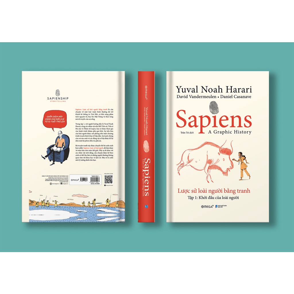 Sách - Combo Sapiens: Lược Sử Loài Người Bằng Tranh - Tập 1 + Tập 2 (Tặng kèm 10 bookmark nhân vật)