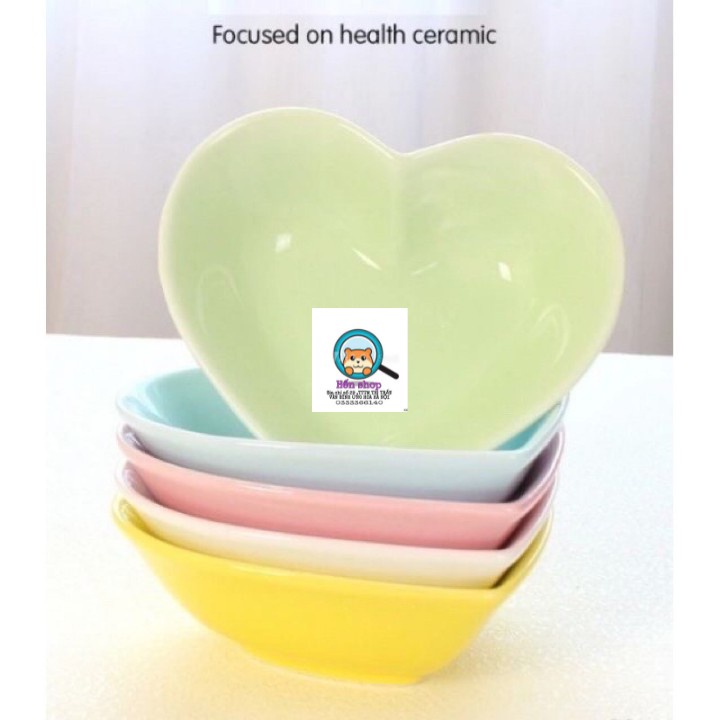 Bát ăn sứ cho hamster hình trái tim gấu đựng thức ăn hamster [BATSU]