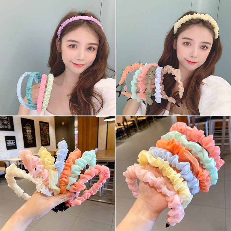 Băng Đô Màu Trơn Kiểu Dáng Đơn Giản Thời Trang Hàn Quốc