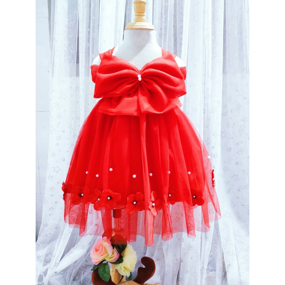 Đầm/Váy công chúa tutu dễ thương cho bé - Nơ phối hoa + Ảnh thật