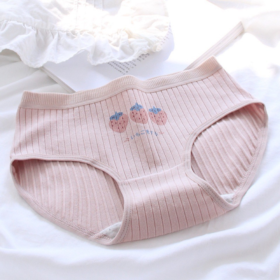 Quần Lót Nữ Cotton ❤️FREESHIP❤️ Set Cotton gân tăm Dâu hồng cạp chun mẫu A292 | BigBuy360 - bigbuy360.vn