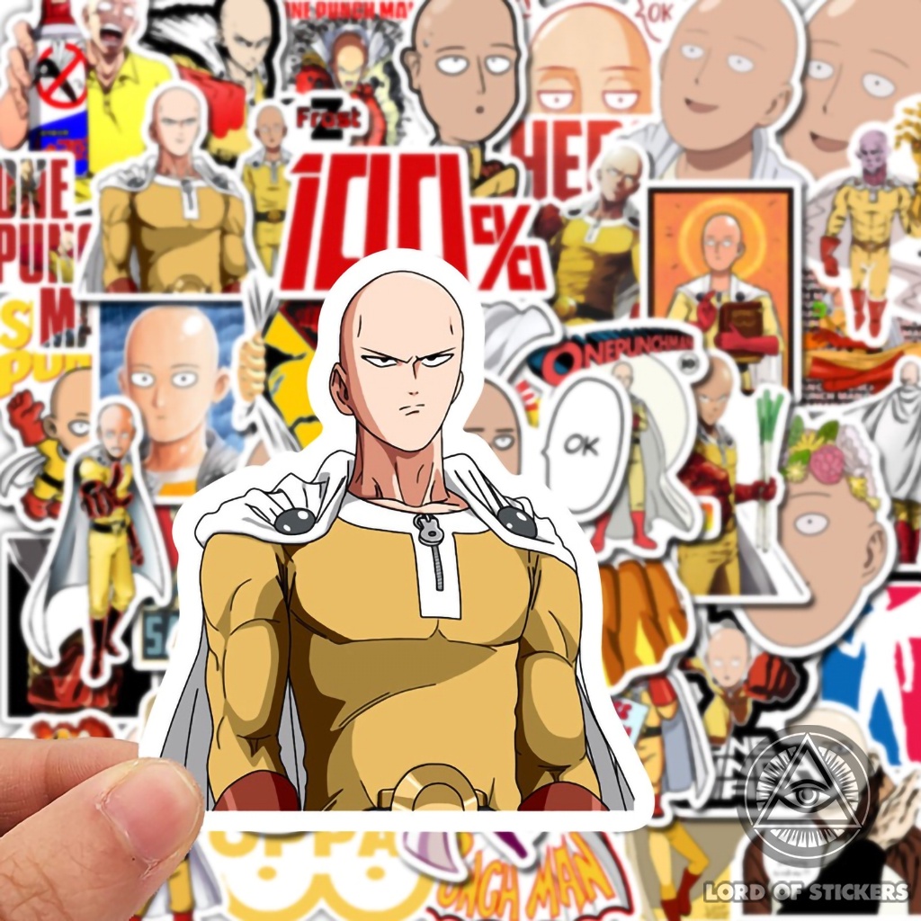 Set 49 Hình Dán One Punch Man Sticker Saitama Anime Manga Chống Thấm Nước Trang Trí Mũ Bảo Hiểm, Ván Trượt, Laptop, Vali