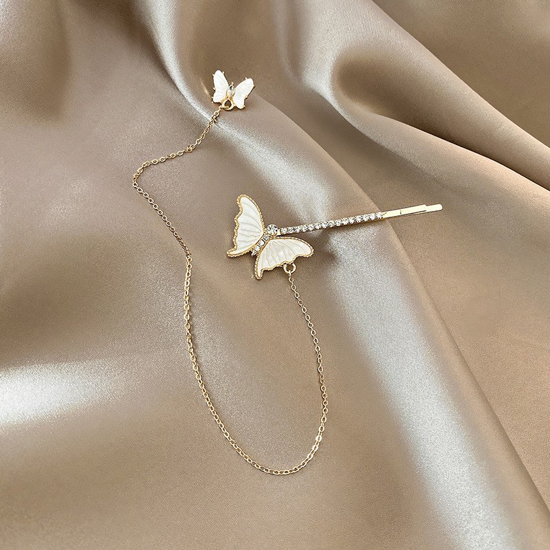 Bông tai phối kẹp tóc hình bướm 2 trong 1 nổi bật cá tính - Mely 1518