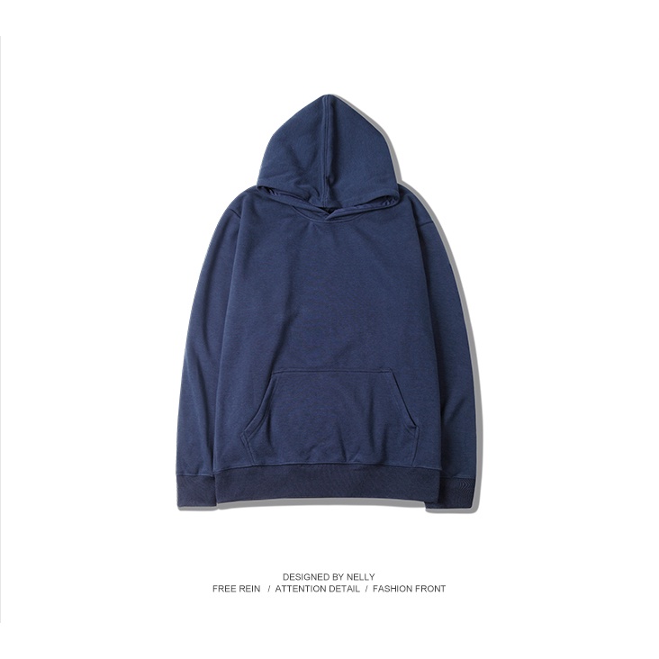 Áo Hoodie  Nelly Heybig trơn màu xanh than