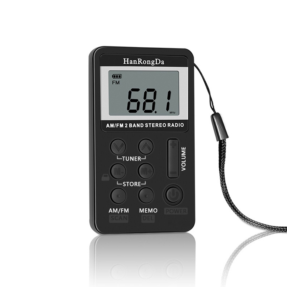 Radio Kỹ Thuật Số HanrongDa HRD-103 AM FM 2 Băng Tần Nhỏ Gọn Bỏ Túi Có Màn Hình LCD Và Dây Sạc Pin