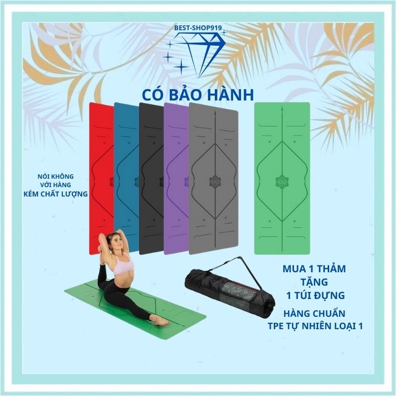 Thảm Tập YOGA Định Tuyến 8MM Và Không Định Tuyến  Chuẩn TPE 2 Lớp Cao Cấp Chống Trượt và Bám Sàn Tốt