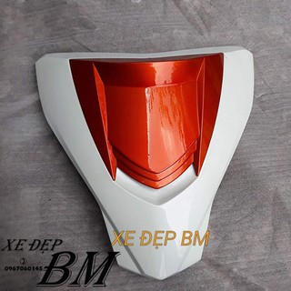 mặt nạ 2 tầng wave 110 trắng cam