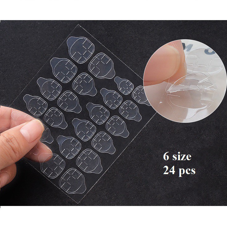 Bộ 24 Sticker dán móng Tay bằng Silicon bảo vệ an toàn móng