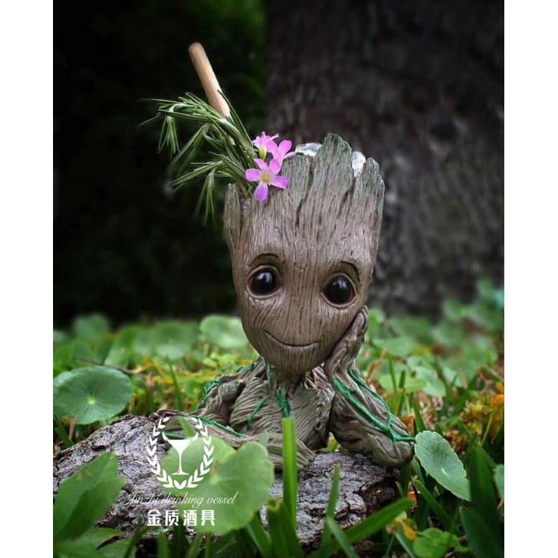 Chậu cây groot decor trang trí bàn học - trang trí bàn làm việc bể thủy sinh
