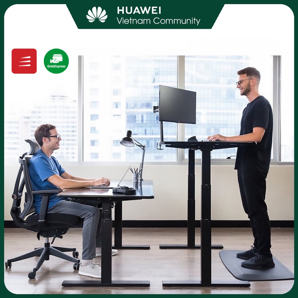 Chân bàn nâng hạ thông minh tự động điều chỉnh điện, độ cao 69 - 115cm, khung phủ sơn tĩnh điện, chính hãng SMART DESK