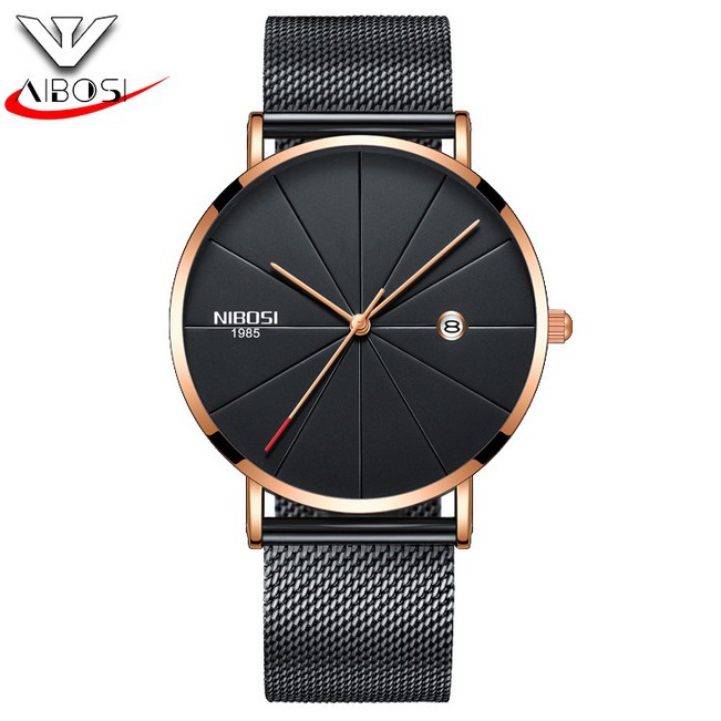 Đồng hồ nam dây lưới thép siêu mỏng Nibosi 2321 (fullbox) | BigBuy360 - bigbuy360.vn