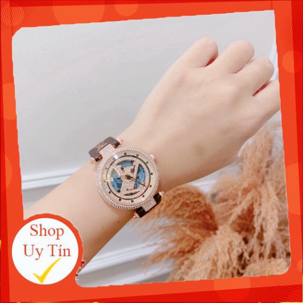 Đồng hồ LV  nữ dây da ko rỉ mặt xoay cao câp bền đẹp siêu hot, chống nước , bảo hành 12 tháng