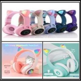 Tai Nghe Mèo Bluetooth, Headphone Tai Mèo Dễ Thương Có Mic,Âm Bass Mạnh Mẽ Và Dung Lượng Pin Khủng 400mAh BH 12 Tháng