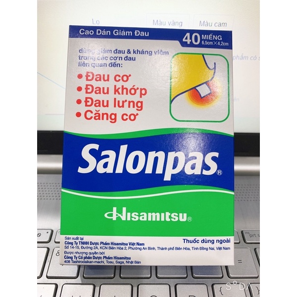 Miếng dán giảm đau Salonpas  Giảm Đau Vai, Lưng, Cơ, Mỏi Cơ, Đau Khớp, Bầm Tím