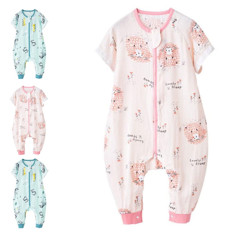 Túi Ngủ Mỏng Mùa Hè Có Tay Áo Rời Và Khóa Kéo Kép Thoáng Khí Cho Bé