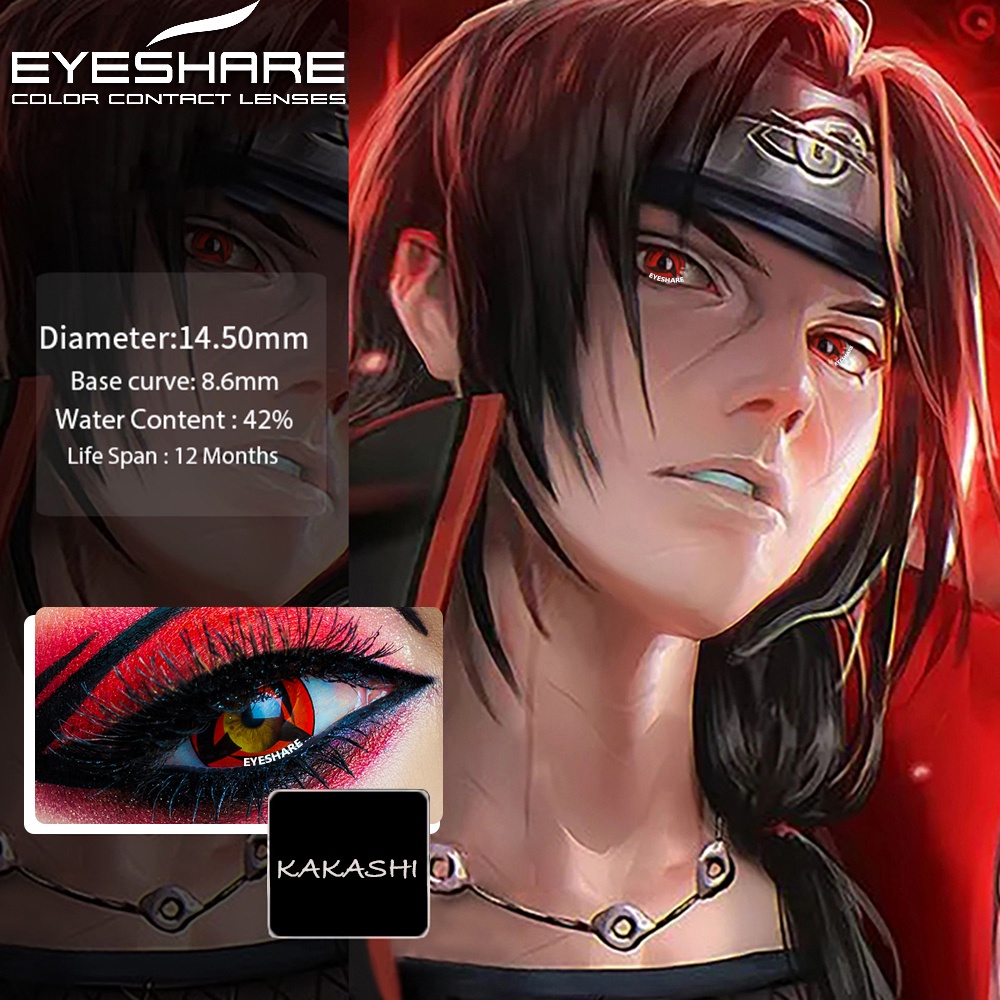 Set 2 Kính Áp Tròng 14.5Mm Mềm Mại Màu Đỏ Hóa Trang Halloween