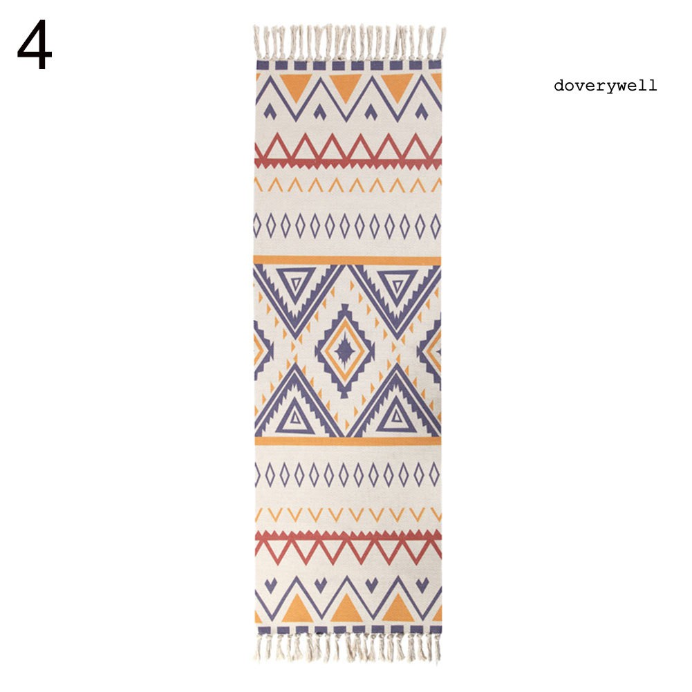 Thảm Trải Sàn Làm Từ Cotton Trang Trí Chống Trượt Phối Tua Rua Dễ Thương