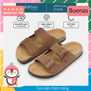 [Da Bò Thật] Dép đế trấu nam nữ unisex birken quai ngang Buenas - BB01