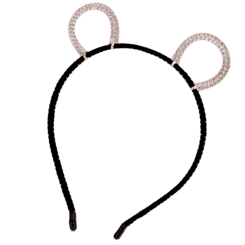 Băng Đô Cài Tóc Hình Tai Mèo Đính Đá Dễ Thương Cho Nữ