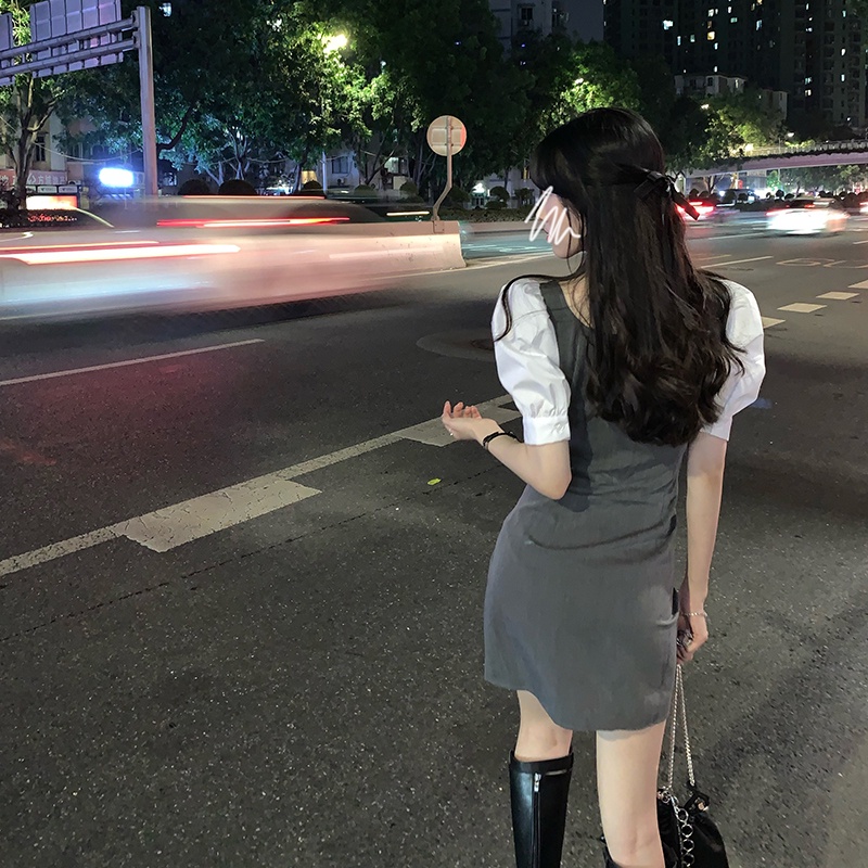 Đầm PERTY giả hai lớp ôm dáng vừa vặn phong cách Hàn Quốc thời trang xinh xắn dành cho nữ