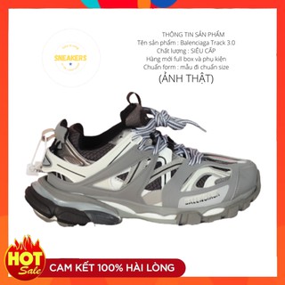 GIẦY THỂ THAO NAM NỮ SNEAKER BA LEN TRACK màu xám