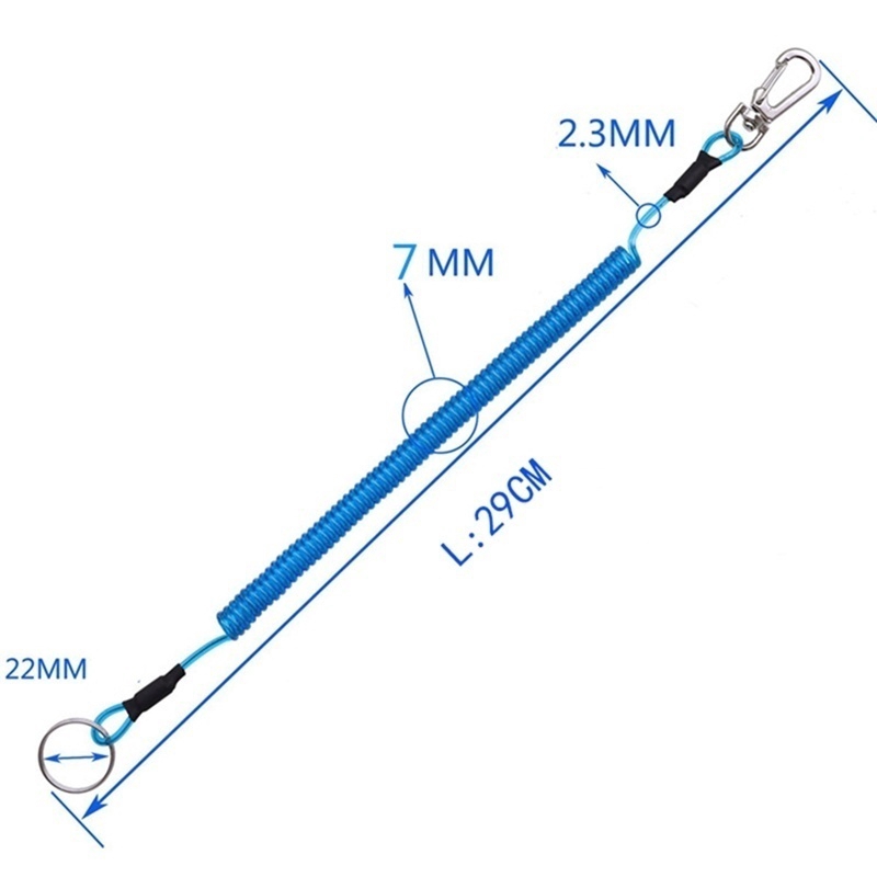 Dây lò xo gắn móc khóa chống thất lạc có thể thu gọn tiện dụng khi tham gia các hoạt động ngoài trời