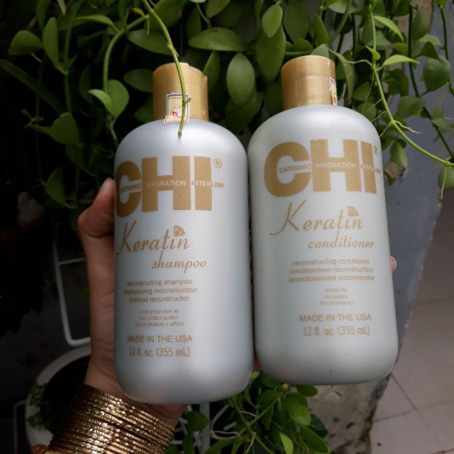 #chi_usa_chính_hãng_100% Dầu gội phục hồi Chi Keratin Shampoo 355ml