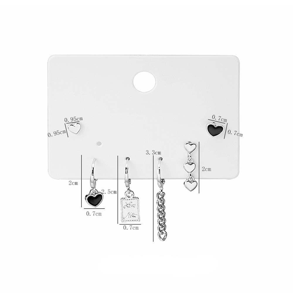 EXPEN Bộ Khuyên Tai Tua Rua Hình Trái Tim Nhỏ Đơn Giản Dễ Thương Cho Nữ