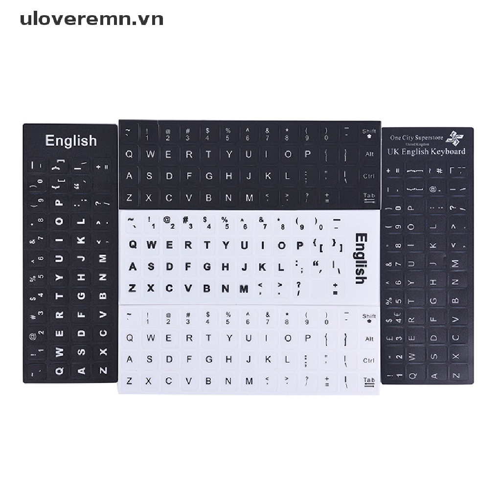 Miếng Dán Thay Thế Bàn Phím Chữ Tiếng Anh Màu Trắng Đen Dành Cho Máy Tính PC / Laptop