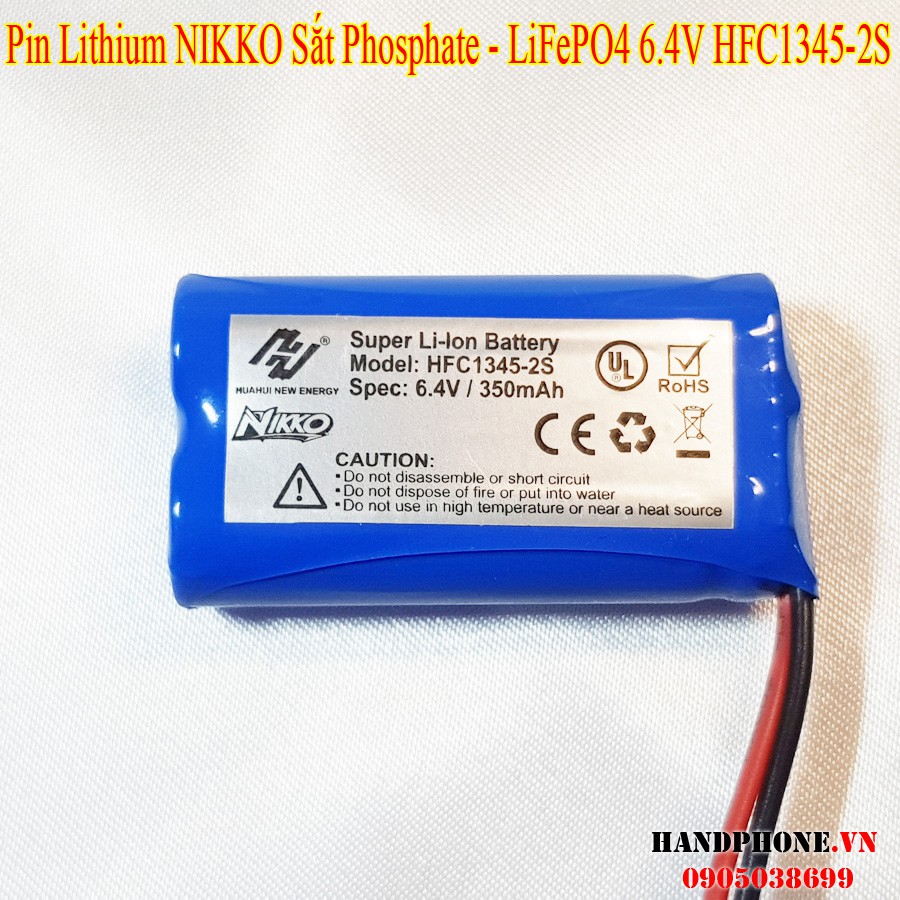 Pin Lithium NIKKO Sắt Phosphate - LiFePO4 6.4V HFC1345-2S dòng xả cao 10C