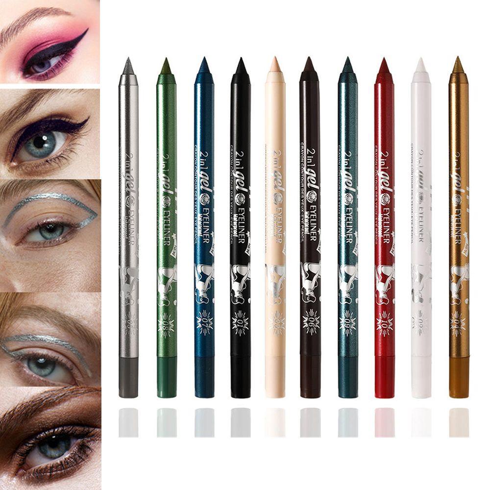 EUCA Bút Chì Kẻ Mắt Dạng Gel 10 Màu Chống Nước Chống Mồ Hôi Không Lem Trang Điểm Lâu Trôi