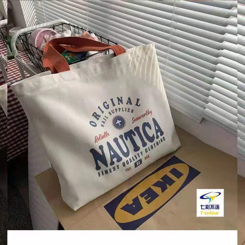 Túi xách tay đeo một bên vai vải canvas sức chứa lớn phong cách harajuku thời trang cho nữ