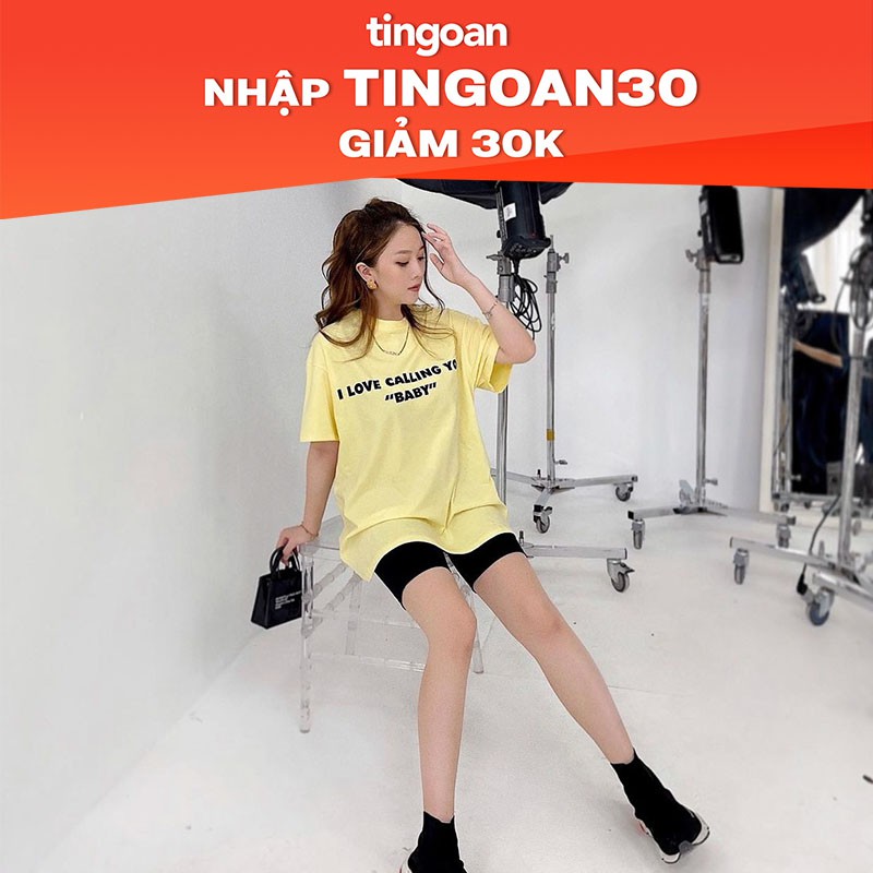 Quần biker short đen co giãn tingoan BIKER SHORT/BL
