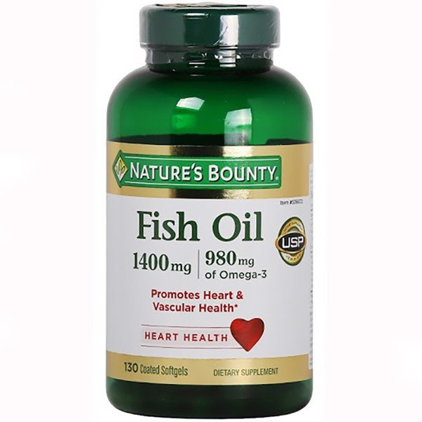 Viên uống bổ sung Dầu cá Nature's Bounty Fish Oil 1400mg của Mỹ