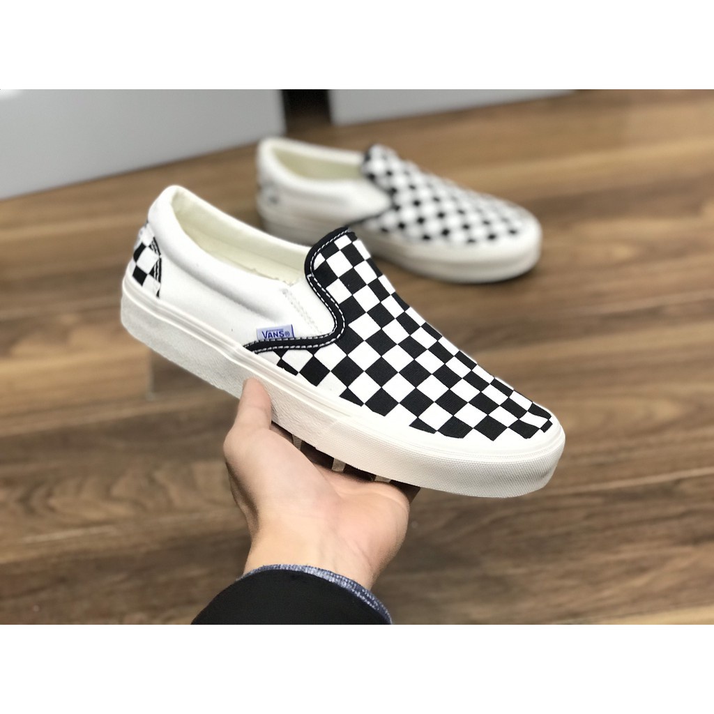 [ Freeship - Xả Kho ] Giày slipon caro, Giày thể thao checker board, Giày 𝐕𝐀𝐍𝐒 lười nam nữ chữ xanh | BigBuy360 - bigbuy360.vn