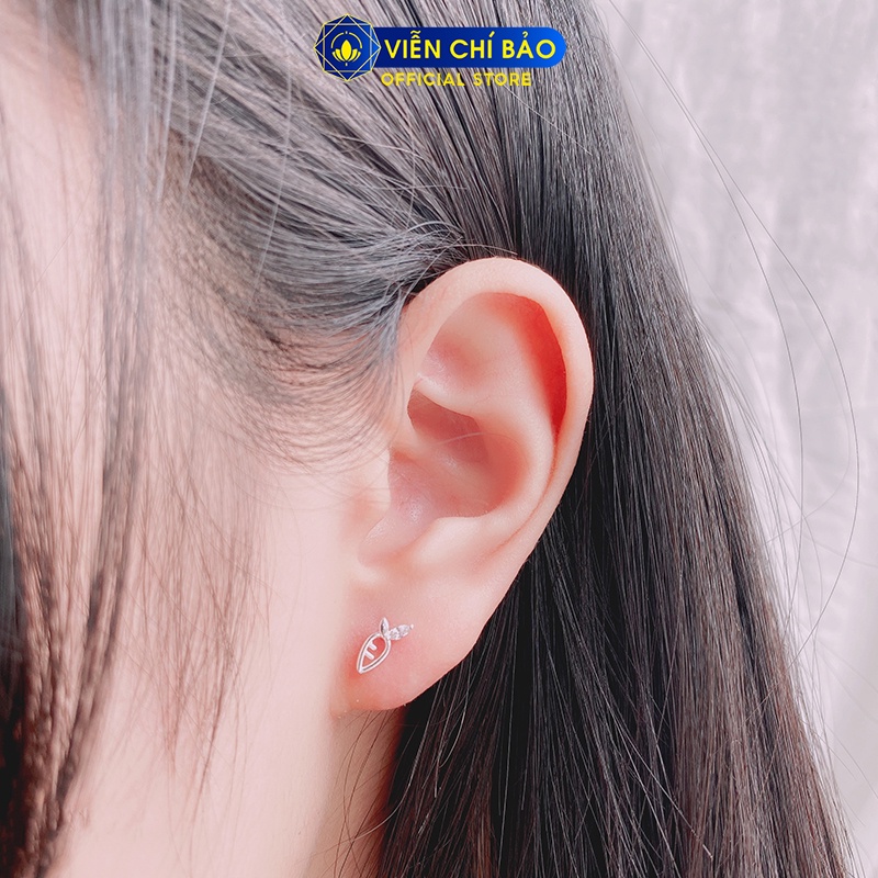 Bông tai bạc nữ R&amp;C khuyên tai nữ bạc 925 thời trang phụ kiện trang sức nữ Viễn Chí Bảo B000209E