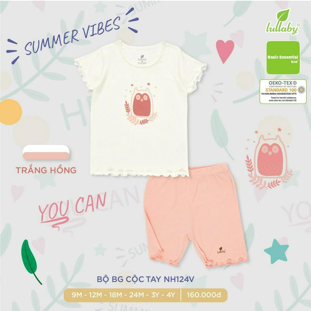 Bộ cộc tay trẻ em chất cotton họa tiết động vật đáng yêu cho bé NH123V/NH124V Lullaby