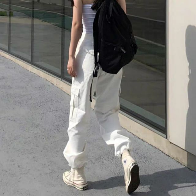 (sẵn đen S) Quần jogger kaki hiphop gấu có dây rút phong cách Hàn Quốc ulzzang trẻ trung năng động | WebRaoVat - webraovat.net.vn