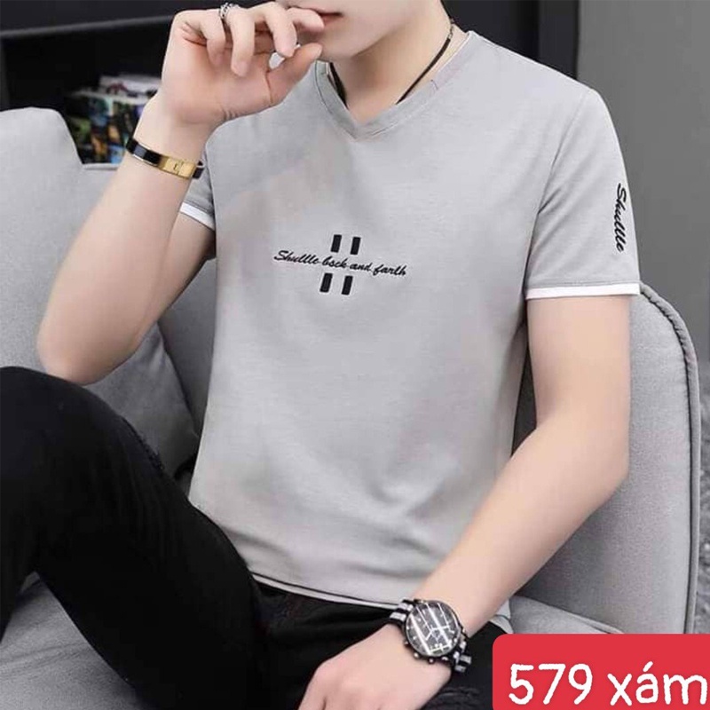 Áo thun nam tay ngắn cổ tim dáng ôm body. Mã: NA579