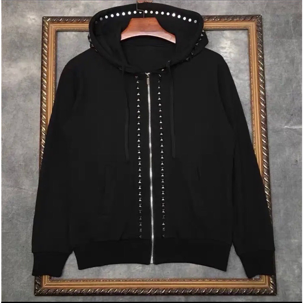 Áo Khoác Hoodie Zip ARIMI Đính Đá Unisex Chất Vải Nỉ Cao Cấp