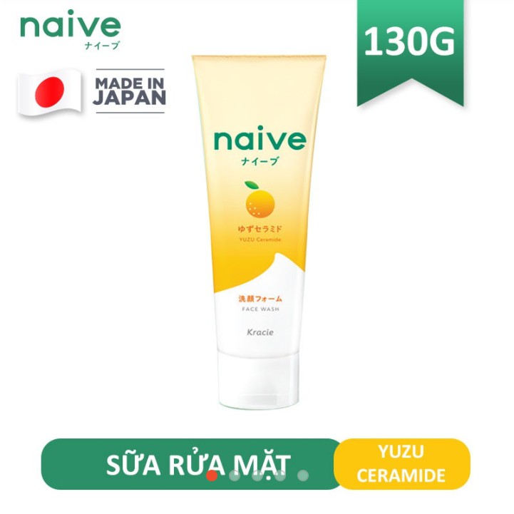 Sữa rửa mặt Yuzu Ceramide hương cam quýt Naïve 130g