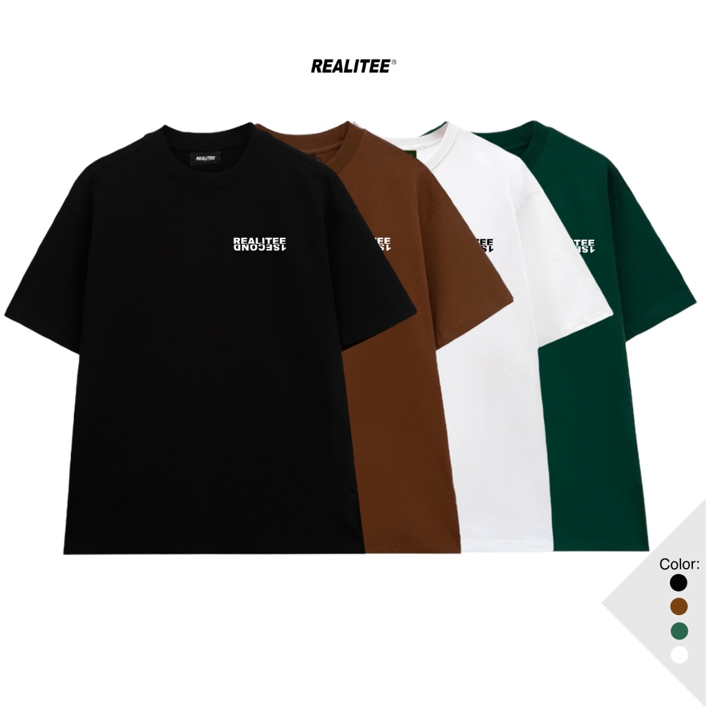 Áo Thun BASIC Logo REALITEE Unisex Nam/Nữ Chất Cotton 100%, Form Rộng